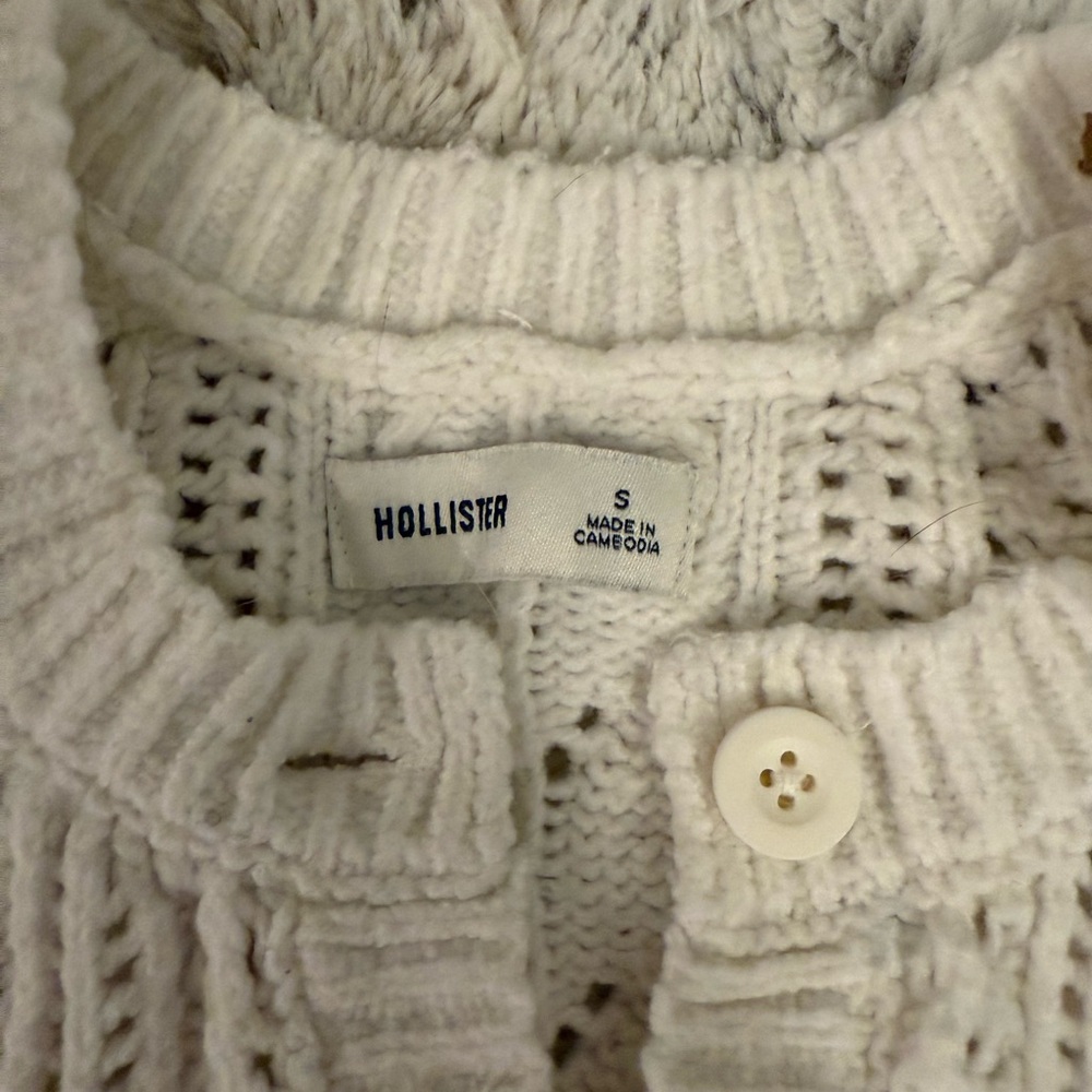 Hollister Cream Button-Up Cardigan